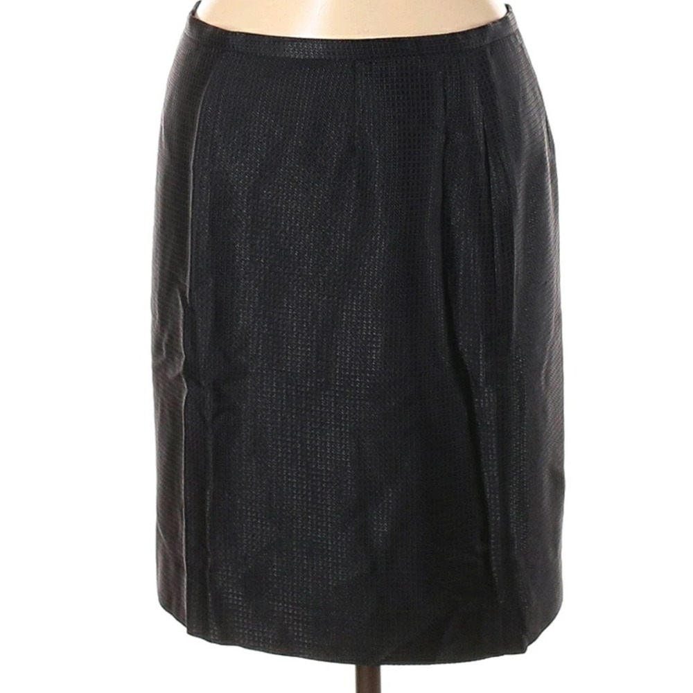 Armani Collezioni pencil skirt silk navy square